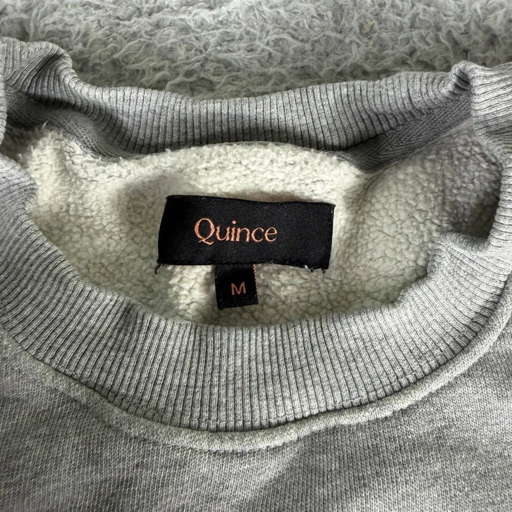 Quince Organic Cotton Crewneck Sweatshirt Heather Gray Pullover Mens Medium
